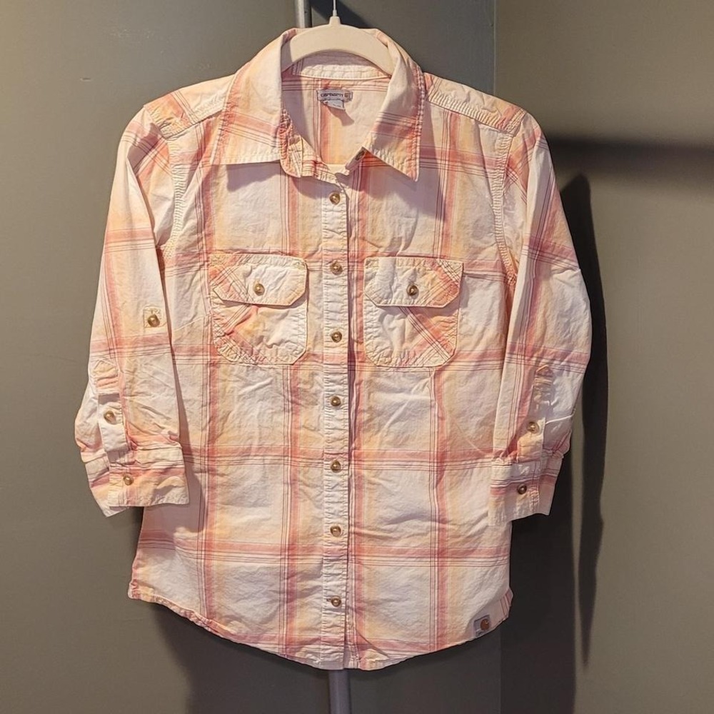 Carhartt Women's Plaid Shirt‎ 3/4 Length Sleeves